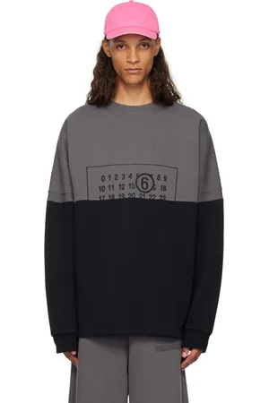 Maison Margiela Pull molletonné noir et gris à panneaux