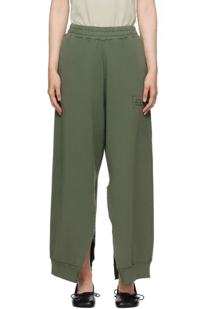 Maison Margiela Pantalon de survêtement kaki à fentes