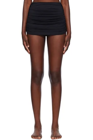 WARDROBE.NYC Culotte de bikini noire à effet ruché