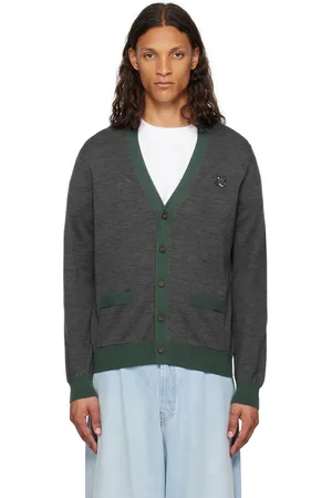 Maison Kitsuné Cardigan gris à logo de renard