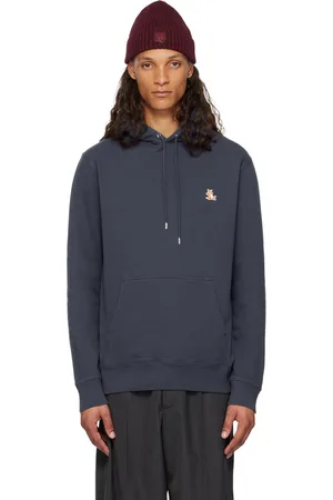 Maison Kitsuné Pull à capuche bleu marine à logo de renard