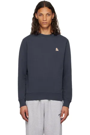 Maison Kitsuné Pull molletonné bleu marine à logo de renard
