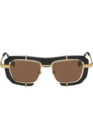 J.W.Anderson Lunettes de soleil géométriques noir et doré exclusives à SSENSE