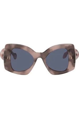 J.W.Anderson Lunettes de soleil roses à branches torsadées exclusives à SSENSE
