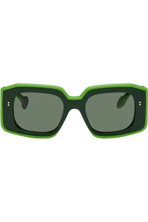 J.W.Anderson Lunettes de soleil vertes à bords contrastants exclusives à SSENSE