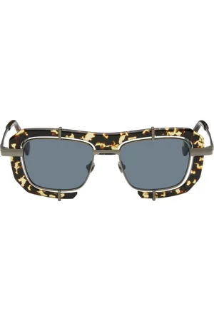 J.W.Anderson Lunettes de soleil géométriques écailles de tortue et gris acier exclusives à SSENSE