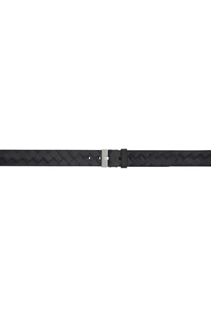 Bottega Veneta Ceinture façon bracelet de montre noire à tissage intrecciato