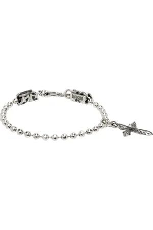EMANUELE BICOCCHI Bracelet argenté à breloque de croix exclusif à SSENSE