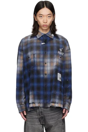 Maison Mihara Yasuhiro Chemise bleue à carreaux