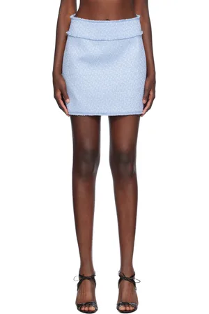 Dolce & Gabbana Minijupe bleue en tweed Rachel