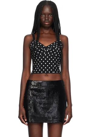 Dolce & Gabbana Haut noir en filet à pois