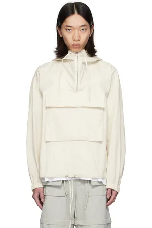 Helmut Lang Blouson à enfiler blanc cassé à col à gousset