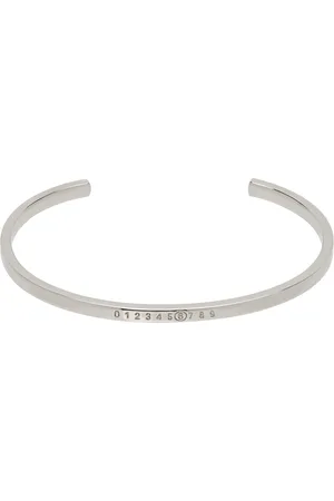 Maison Margiela Bracelet manchette argenté à logo numérique