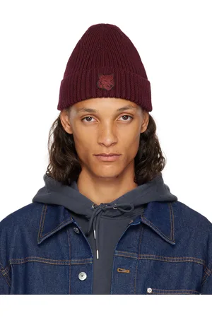 Maison Kitsuné Bonnet bourgogne à logo de renard