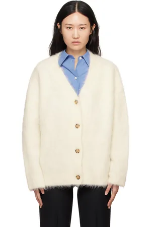 Totême Cardigan Biella blanc cassé exclusif à SSENSE