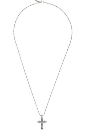 EMANUELE BICOCCHI Collier argenté à pendentif de croix