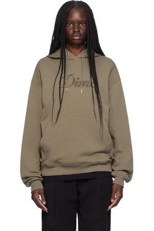 DIME Pull à capuche taupe à logo modifié