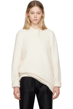 Maison Margiela Pull surdimensionné bouloché blanc cassé