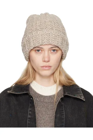 Maison Margiela Bonnet beige en laine Shetland