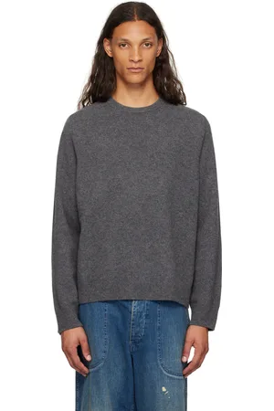 Maison Margiela Pull gris en tricot lavé