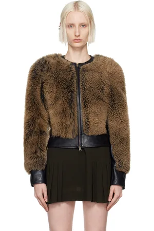 KNWLS Blouson Mace brun en peau retournée