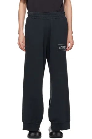 Maison Margiela Pantalon de détente noir à fentes