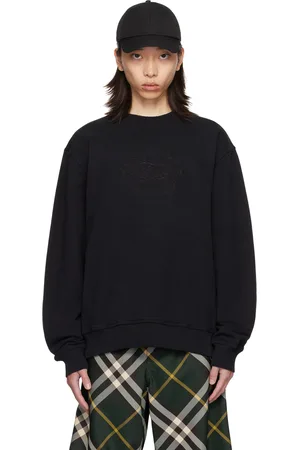 Burberry Pull molletonné noir à emblème du cavalier