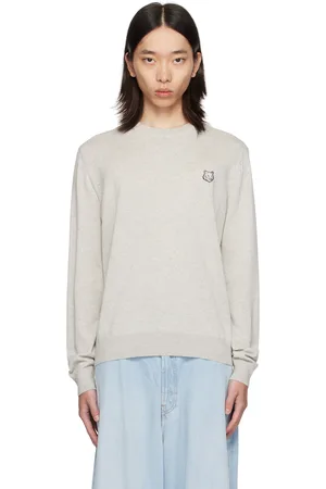 Maison Kitsuné Pull gris à logo de renard