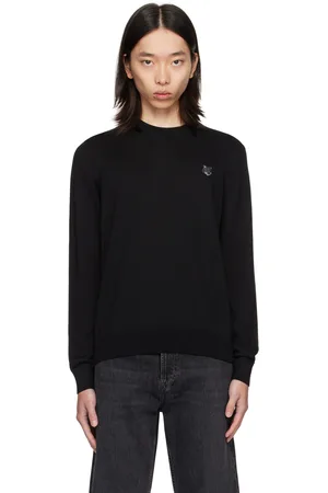 Maison Kitsuné Pull noir à logo de renard