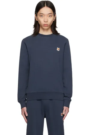 Maison Kitsuné Pull molletonné bleu marine à logo de renard