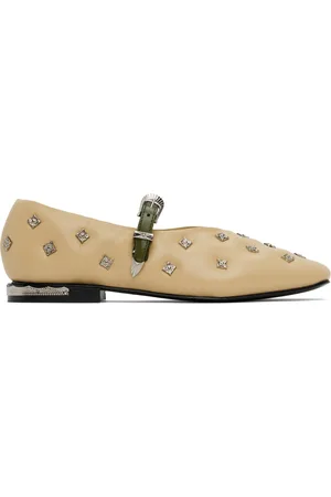 TOGA PULLA Ballerines de style Charles IX beige et kaki