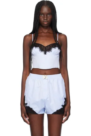 FLEUR DU MAL Bustier bleu à garnitures en dentelle