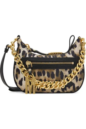 Moschino Sac beige et noir en nylon à poche