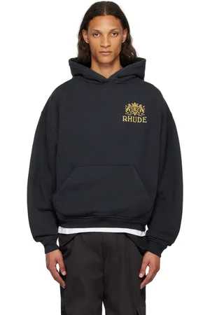 Rhude Pull à capuche noir à logos à armoiries