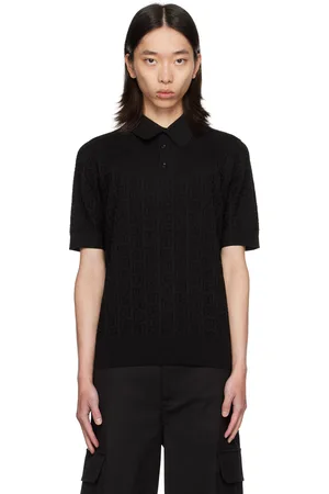 Dolce & Gabbana Polo noir à logos DG en tricot jacquard
