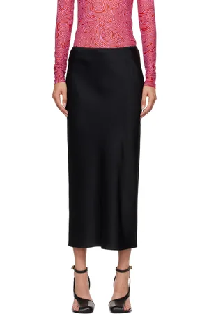 DRIES VAN NOTEN Jupe midi noire à fente