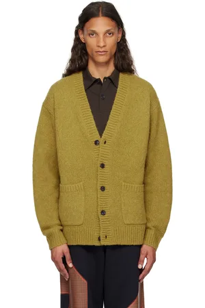 DRIES VAN NOTEN Cardigan jaune en alpaga