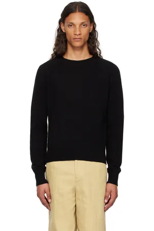 DRIES VAN NOTEN Pull noir à manches raglan