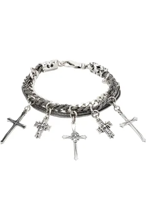 EMANUELE BICOCCHI Bracelet argenté à croix