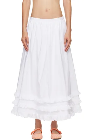 Molly Goddard Jupe midi Olive blanche