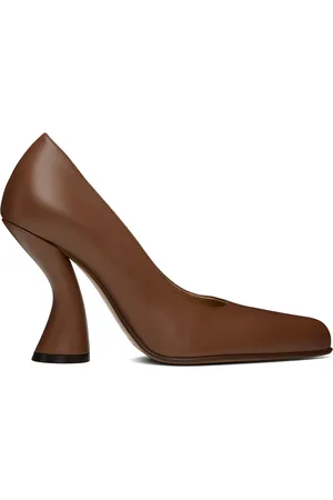 DRIES VAN NOTEN Chaussures à talon aiguille sculptural brun clair à bout pointu