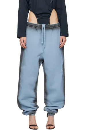 Y / PROJECT Pantalon de survêtement bleu à couture pincée et à logo