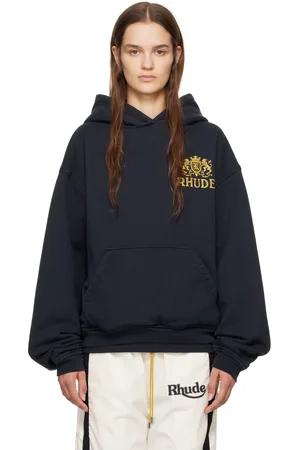 Rhude Pull à capuche noir à logos à armoiries