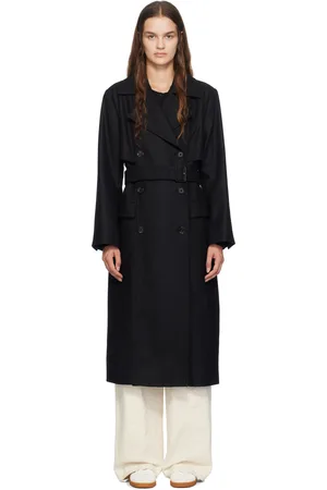 HUGO BOSS Manteau noir à ceinture