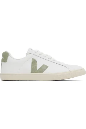 Veja Baskets Esplar blanc et vert en cuir