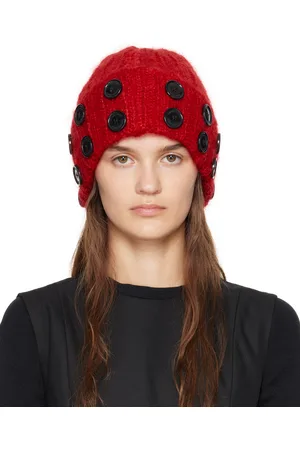 Chopova Lowena Bonnet Starboard rouge en mohair