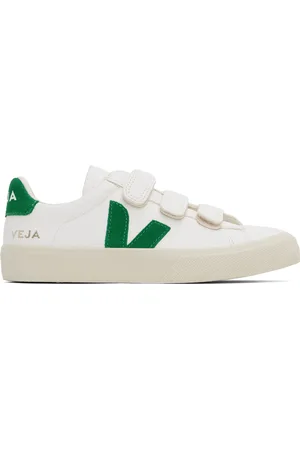 Veja Baskets Recife blanc et vert en cuir