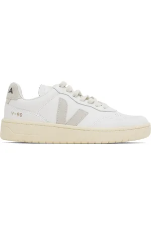 Veja Baskets V-90 blanc et gris en cuir
