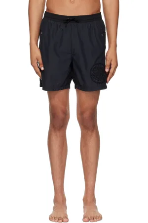 Stone Island Maillot de bain noir à logo brodé