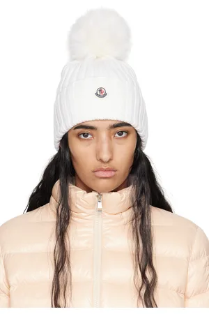 Moncler Bonnet blanc à pompon